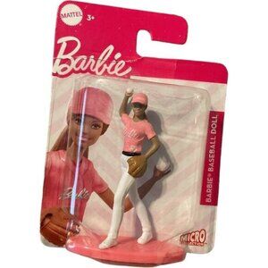 Barbie Baseball Doll 2021 Mattel Sports Micro Collection Mini Figure Cake Topper